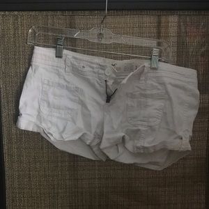 White Hollister Stretch Shorts